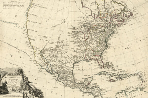 L'Amerique 1783 Map of North America and the United States