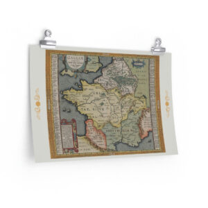 Gallia Vetvs Map circa 1590 showing ancient Western Europe - Premium Matte Horizontal Poster